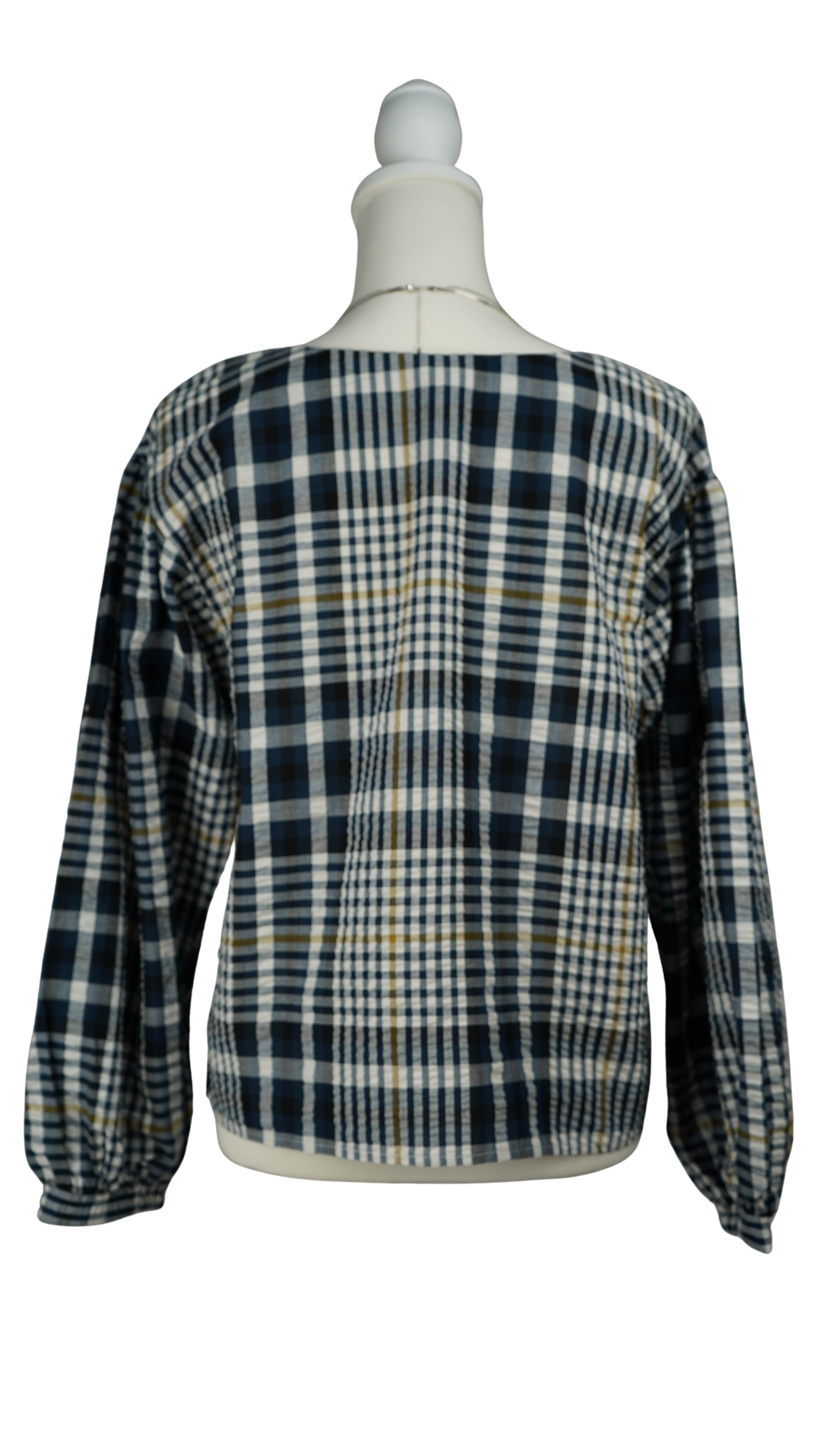 CHECK PUFF SLEEVE BLOUSE【離島配送不可】