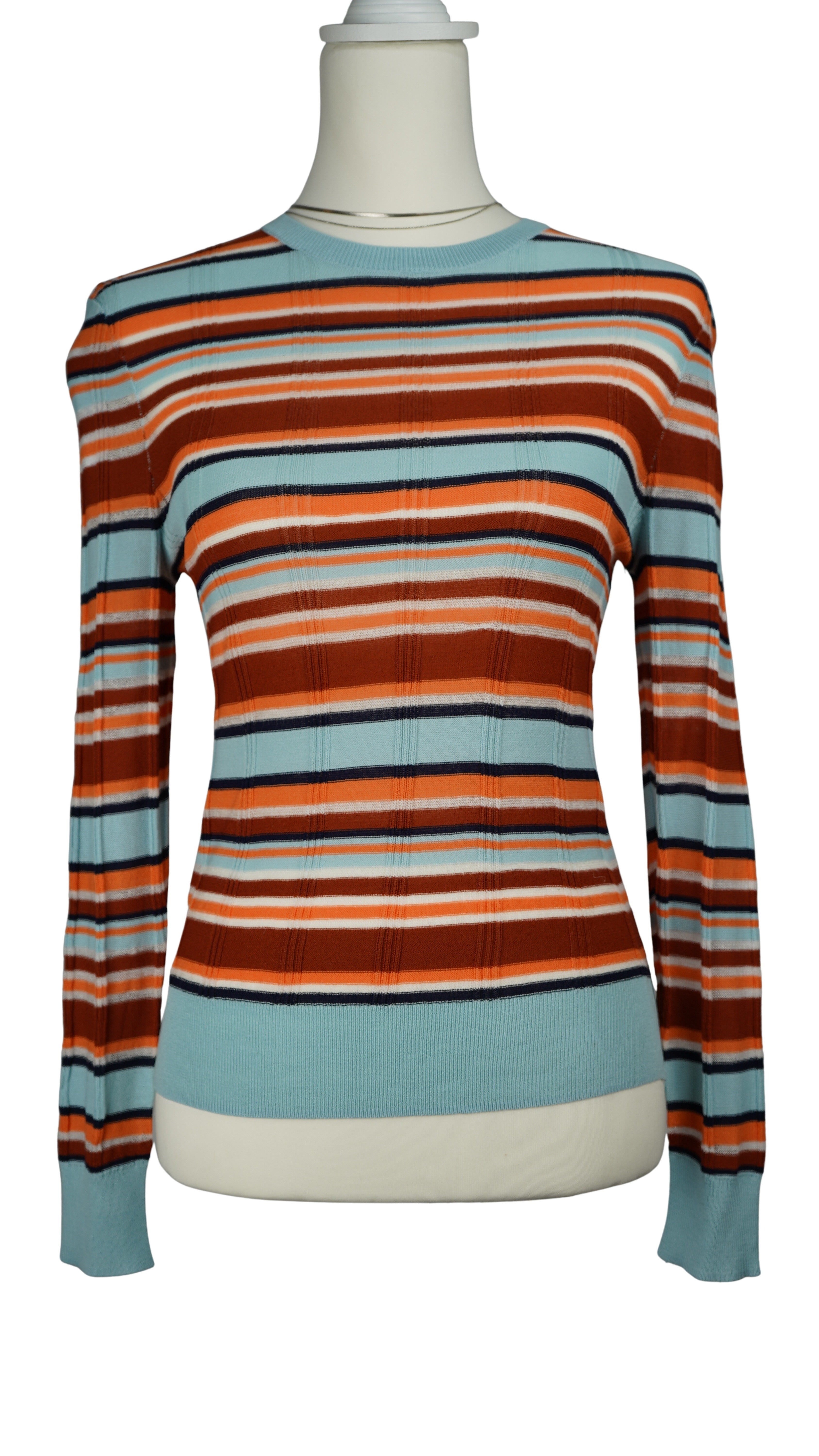MULTI BORDER SHEER KNIT TOPS【離島配送不可】