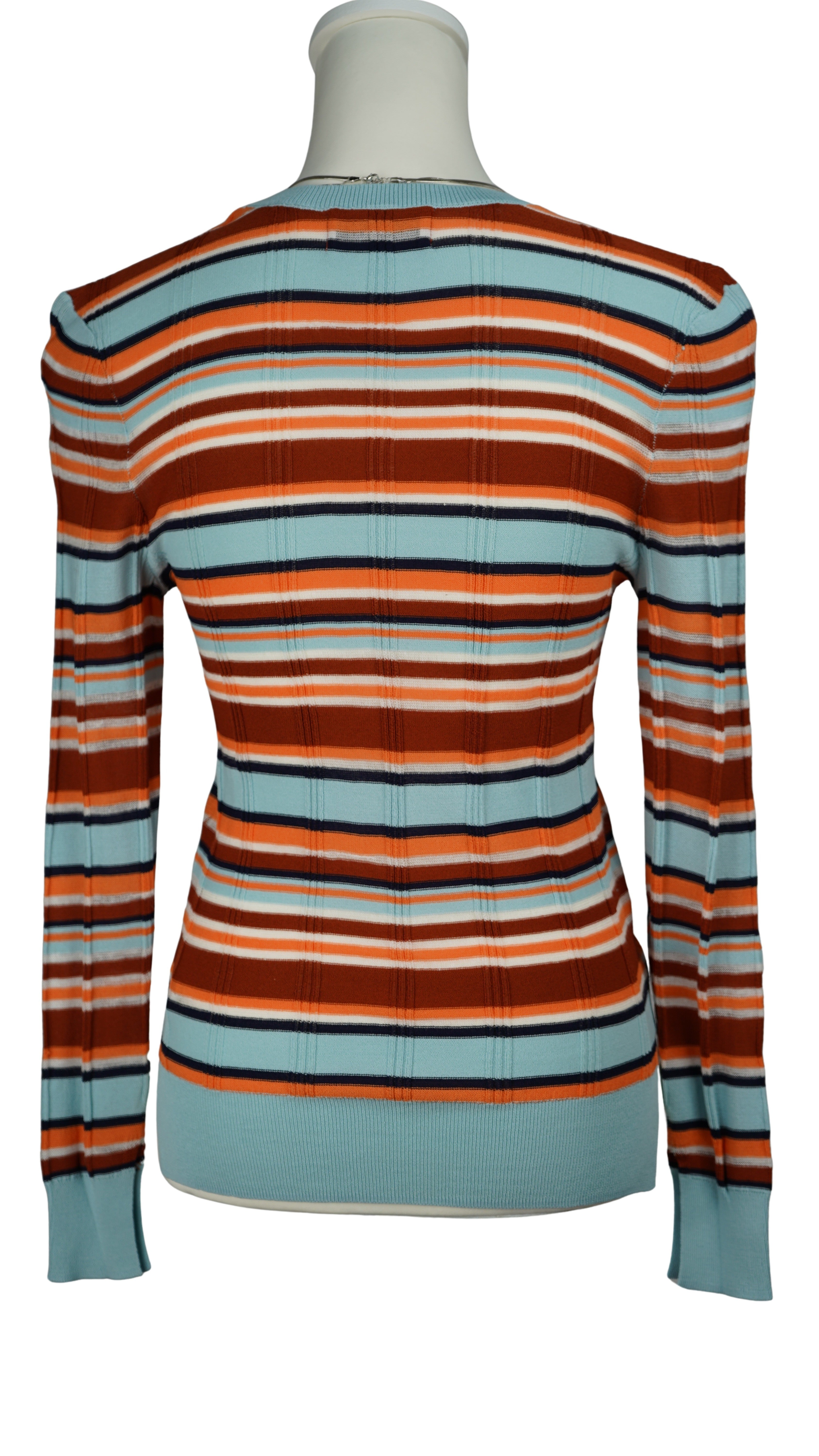MULTI BORDER SHEER KNIT TOPS【離島配送不可】