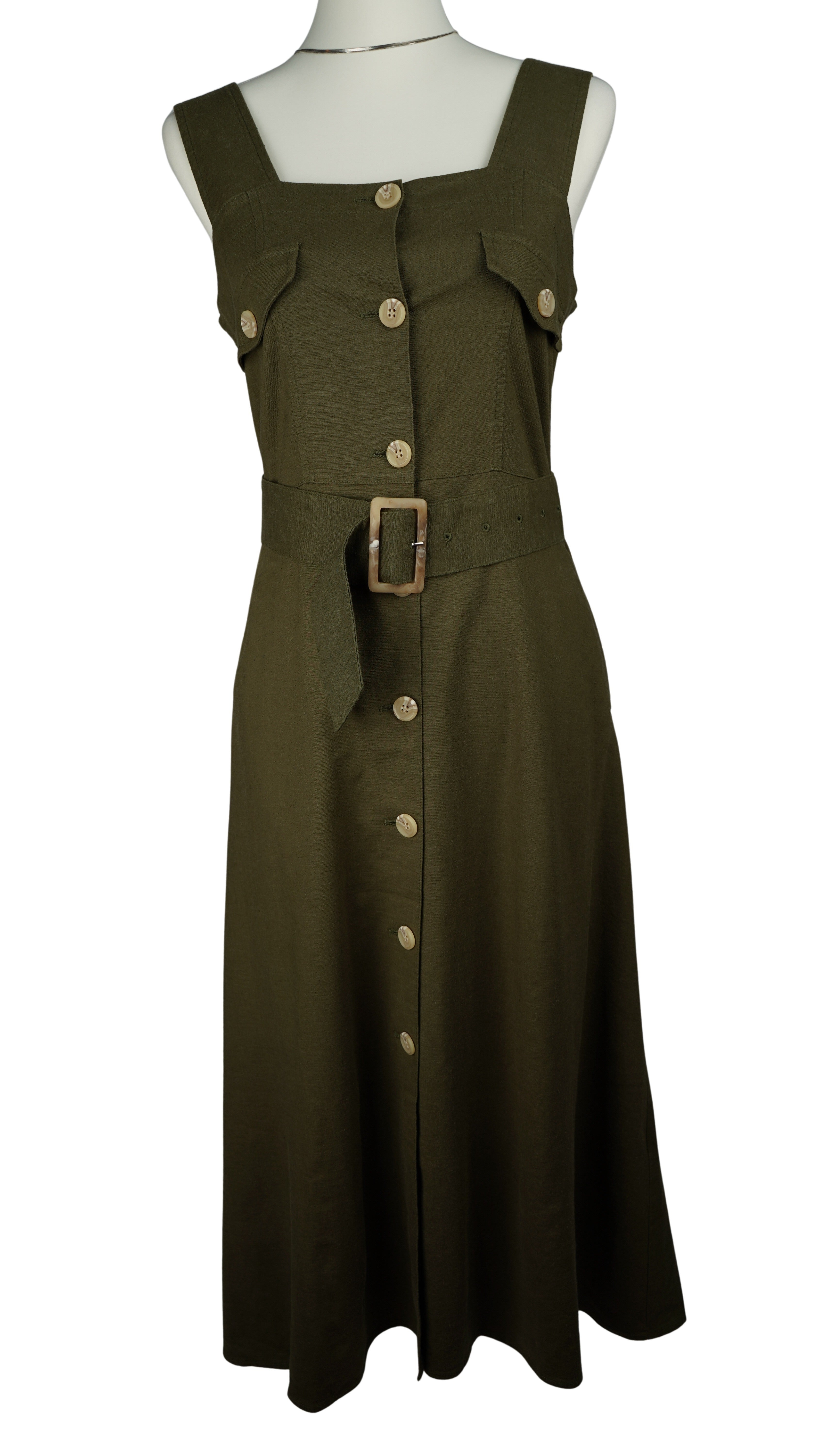 BUTTON UP WAIST TIE DRESS【離島配送不可】