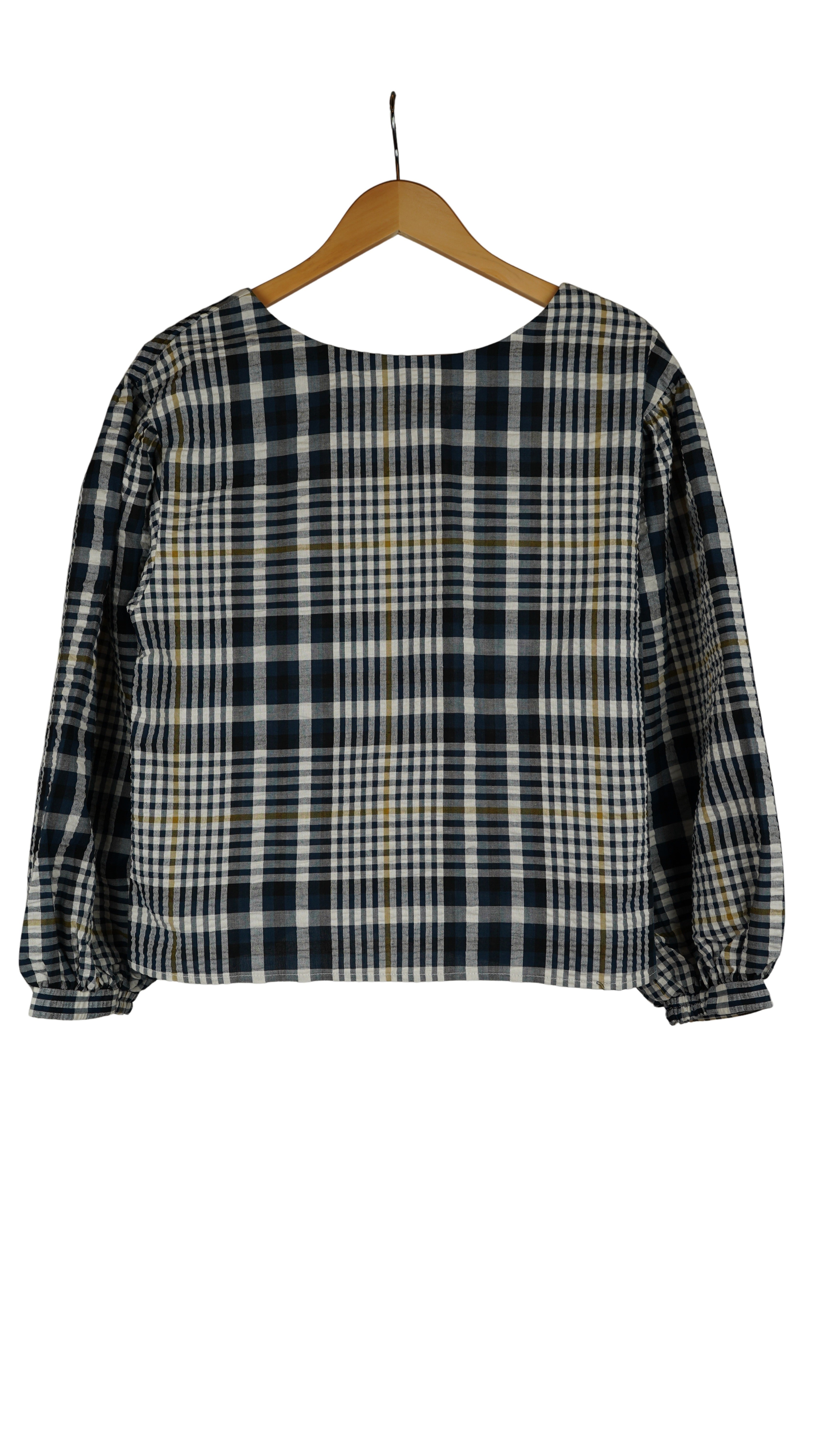 CHECK PUFF SLEEVE BLOUSE【離島配送不可】