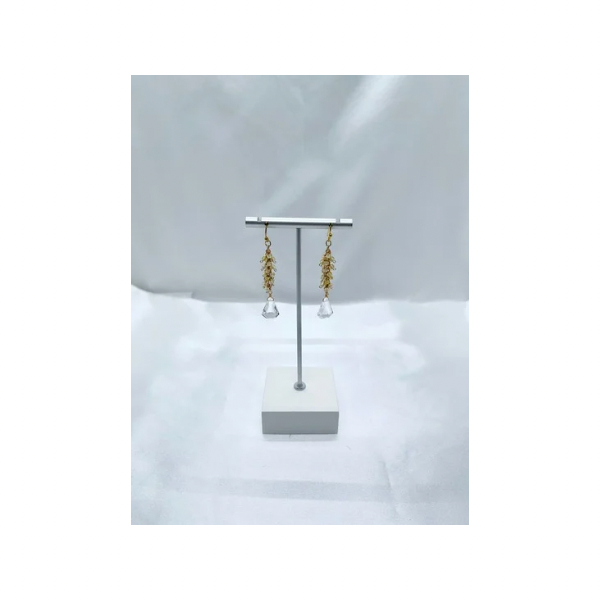 水晶とジルコンのピアス