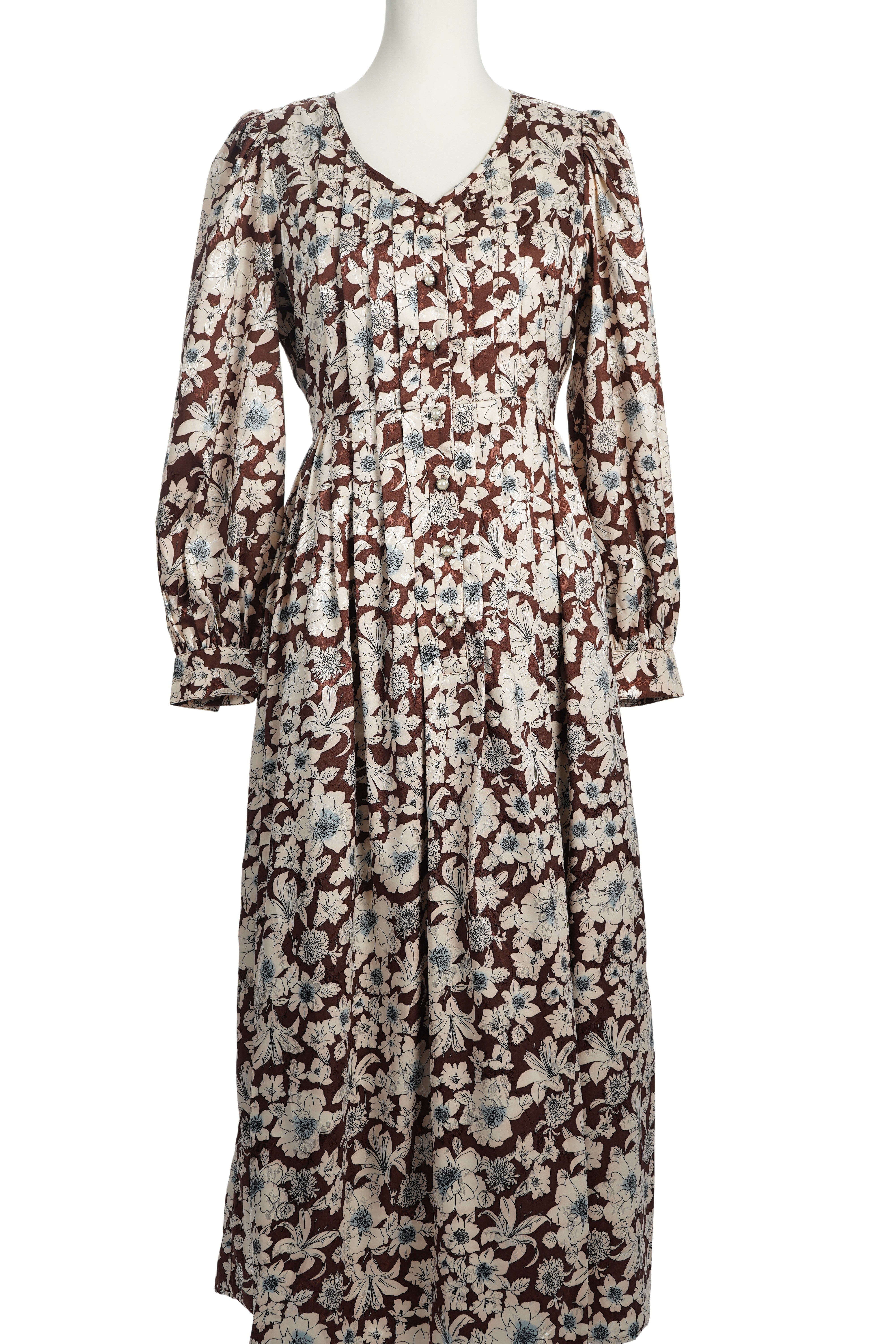 FROWER PRINTED JACQUARD DRESS【離島配送不可】